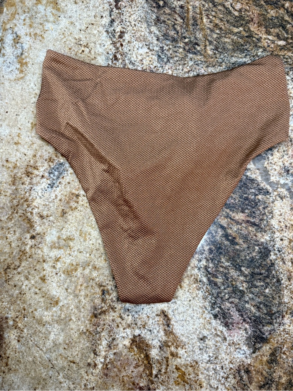 aerie Chestnut Textured High-Cut Cheeky Bikini Bottoms